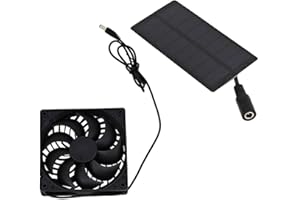 Zilimontt Kit de ventilateur et panneau solaire, 100 W, 12 V, 2 A, ventilateur de serre avec panneau solaire, boîtier étanche