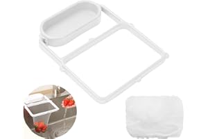 MultiValue Cesta de Filtro para Fregadero, Multifuncional Cesta de Esquina Fregadero con 50 Bolsas de Filtro de Nylon Desechables para Filtrar los Residuos de Alimentos (Blanco)