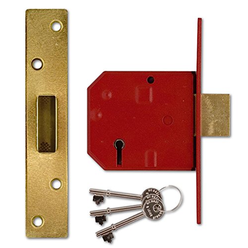 UnionLocks 2134E 5 Lever BS Mortice Deadlock 79.5mm - Brass Finish (Visi Pack)