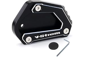 Modeer Soporte para Suzuki V-Strom 650 650XT DL650 2004-2023 Extensión CNC de motocicleta para soporte lateral de pie Pad Support Plate vstrom 650 xt VSTROM650 dl 650 Accesorios (negro)