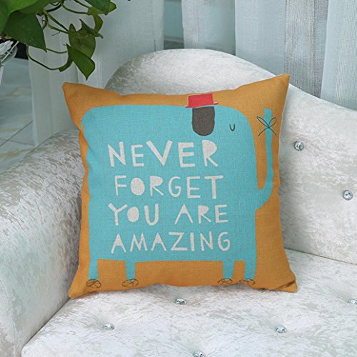 Sunnywill 45cm*45cm Elephant Print werfen Kissenbezug Home Deko ( Kissen ist nicht im Preis inbegriffen ) - 2