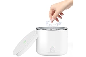 CREABIVOTION Pulitore Ultrasuoni, 180 ml 43 KHz Ultrasonic Cleaner per Pulizia Gioielli, Protesi dentali, Orologi, Anelli, Collane