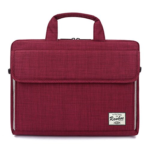 Rawboe® 15-15.6 Zoll Smart Oxford Laptop Computer Tasche Messenger Bag, mit Schultergurt, Griff & Mehreren Taschen für Surface Pro 4, MacBook, Tablet, iPad und Laptop (15.6 Zoll, Maroon) - 2