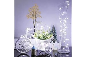 ANGMLN 2 Pack Fairy String Lights Battery Operated 3M 30LED Copper Wire Firefly Small led Lights Starry String Lights DIY Wedding Party Jars Home Garden Indoor Outdoor Decor (Cool White, 2 Pack)