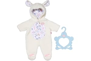 Baby Annabell Sheep Onesie 709825 - Clothing Items & Accessories for Dolls up to 43cm - Features Hood with Sheep Ears - Includes Clothing Hanger - Suitable for Kids from 3+
