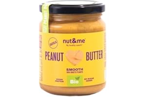 Crème de cacahuète crémeuse BIO 250 g nut&me | Sans sucre ajouté | Faible teneur en glucides | Hautement protéiné | Sans gluten | Sans soja
