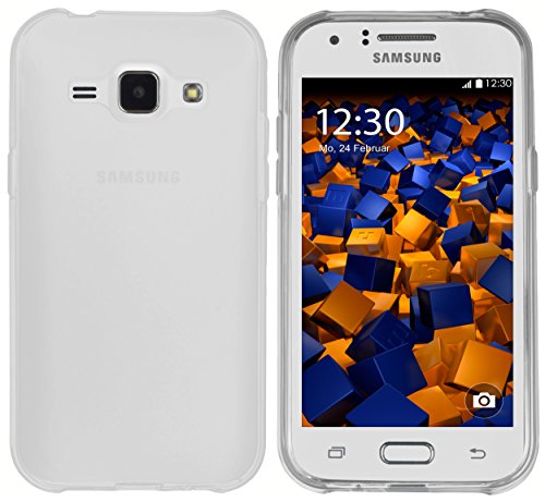 mumbi Funda Compatible con Samsung Galaxy J1, Galaxy J1(2016), Blanco Claro