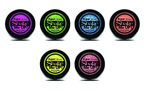 Paint Glow Shake Me UP! UV Glitter Shaker Full Set 6 Colours 6 x 4g