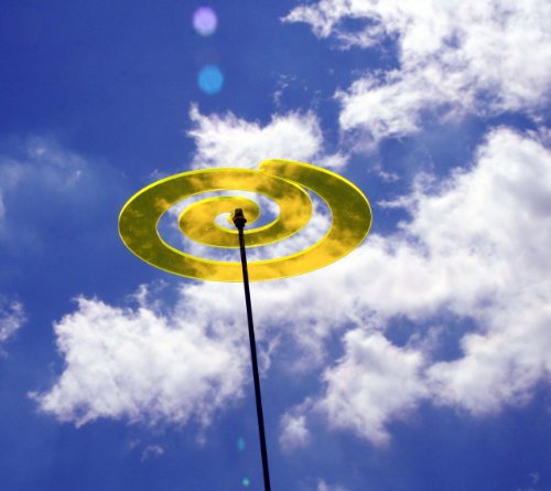 LISA DEKO Gartenstecker Wirbel gelb – 22 cm mit 100 cm Metallstab – Sonnenfänger/Suncatcher - 5