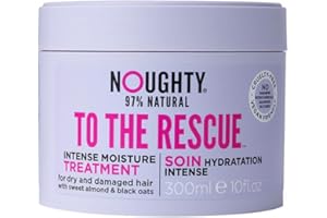 Noughty 97% Natural To The Rescue Treatment Mask Hydrating Formula for Dry Frizzy and Damaged Hair with Sweet Almond and Black Oat Sulphate Free Vegan Haircare 300ml