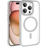 Zore Apple ile uyumlu iPhone 16 Pro Max Kılıf Wireless Şarj &Ouml;zellikli Krom M-safe Silikon Kapak G&uuml;m&uuml;ş