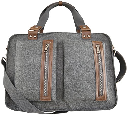 Filztasche anthrazit-grau Schultertasche Notebooktasche Laptoptasche Umh  ngetasche Sporttasche Schultasche