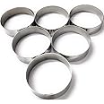HASN TRADERS Stainless Steel Baking Ring for Burger/Buns 3 Inch Round-6 Piece (Pack of 6) (3 inch Ring)