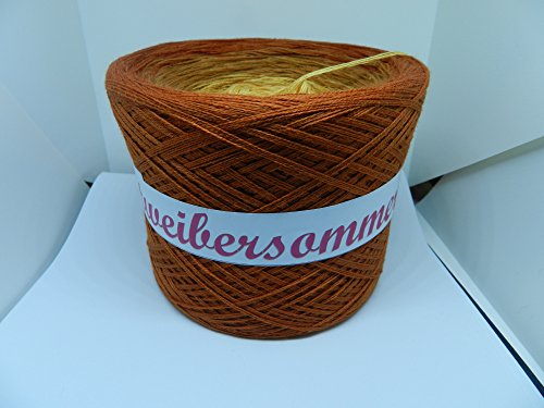 Farbverlaufsgarn – Bobbel Altweibersommer Orange-Rostbraun-Kupfer 3 Farben 4 Fäden Lauflänge ca.1050m 50% Baumwolle – 50% Polyacryl Nadelstärke 3-4 - 2