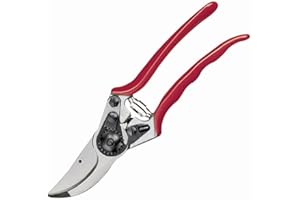 FELCO 11 Bypass-Gartenschere für Rechtshänder, ergonomisch für große Hände, 55 mm Stahlklinge, 25 mm Schnittdurchmesser, schmale Gegenklinge mit Saftrille, geschmiedete Alugriffe, Swiss Made