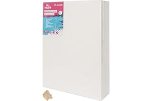 Fax Potato 30cm x 40cm Framed Canvas - 5X Large 1.5cm Pre-Stretched Canvases with Wedges 100% Cotton Triple Primed Acid Free 280GSM Medium Grain Artist Board Blank Canvas for Painting, Acrylic, Oil