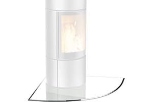 ‎BIJON BIJON Quarter Circle Glass Plate for Stove with Sealing Lip, Glass Base Plate, Spark Protection Plate Glass with Facet Cut, Fireplace Heat Protection, ESG Safety Glass, 120 x 120 cm x 8 mm