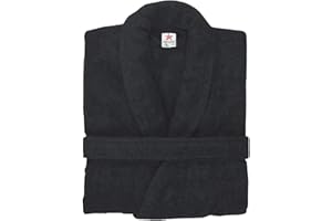 Stars and Stripes Peignoir uni en coton éponge noir bio écologique et durable