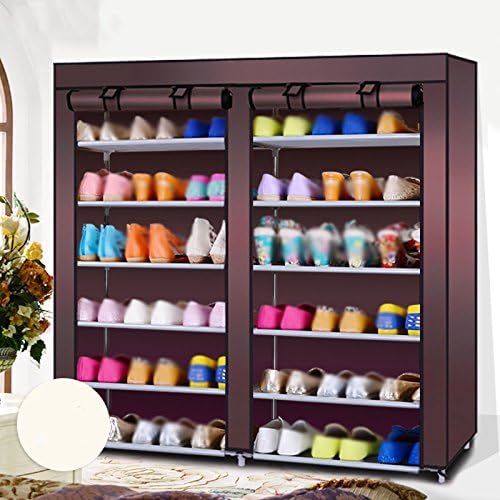 CXQSHYP® Simple shoe cabinet iron multi-layer assembly double row of Oxford cloth incorporating dust-proof economic shoe simple and modern modern simple, bright colors ( Color : #6 )