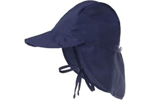 LACOFIA Sombrero de Playa de protección Solar para bebé Gorro de Verano de Solapa Ajustable Super Suave para niños