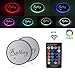 Produktbild Ralbay Led Car Cup Holder Mat Pad Color Changing 3 Modes Car Interior Decoration Atmosphere Lights USB Rechargeable Waterproof Drink Coaster with Remote Control (2PCS)