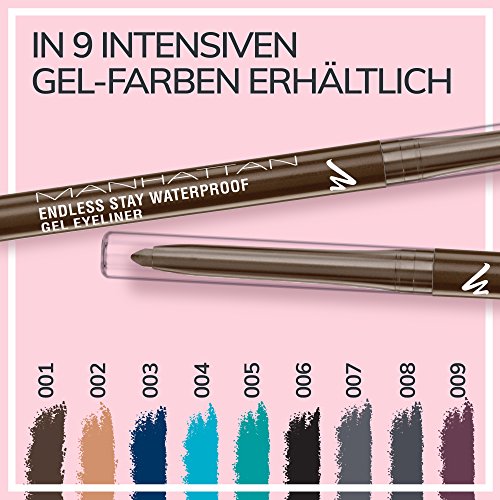 Manhattan Endless Stay Waterproof Gel Eyeliner, 001 rich brown, langanhaltend, wisch und wasserfest, ohne anspitzen, 1er Pack - 6