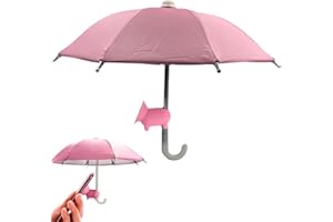 FaJoek Parapluie de Téléphone Portable Téléphone Parasol Ombrelle, Mini Parapluie pour Téléphone, Support à Ventouse pour Parapluie de Téléphone Portable, Support Telephone Voiture (Rose)