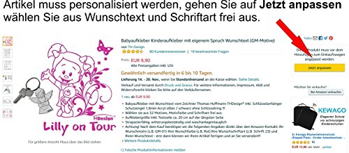 Babyaufkleber Kinderaufkleber mit eigenem Spruch Wunschtext (GM-Motive) - 7