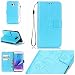 Produktbild Jepson Samsung Galaxy Note 5 / N9200 (5,7 Zoll) Hülle, Leadertasche Premium Lederhülle Flip Case im Bookstyle Folio Cover Kartenfächer Magnetverschluss und Standfunktion Leder Schale Etui für Handytasche Schutzhülle Prägung Schmetterling Muster.