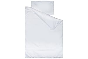 Vizaro - Funda Nórdica Cuna 70x140cm (Incluye Funda de Almohada) - 100% Algodón - Med. 100x135cm, 30x60cm - Blanco