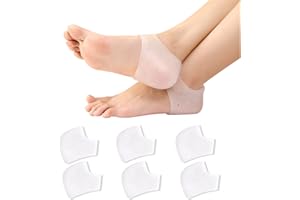 Eurtes 3 pary żelowych podkładek na pięty, silikonowe podkładki chroniące pięty, idealne do butów na obcasach, suchych, popękanych obcasach, Achilles ścięgna, żelowe podkładki na pięty, dla mężczyzn i