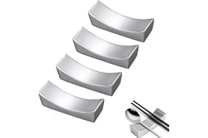 Sunbbingsp 4er-Set Essstäbchenablage aus Edelstahl, Essstäbchenhalter, Essstäbchenablage für Familienrestaurants (Silber)
