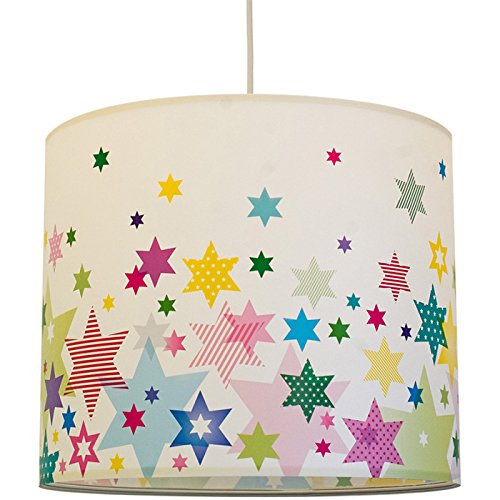anna wand Lampenschirm STARS 4 GIRLS - Schirm für Kinder / Baby Lampe mit Sternen in versch. Farben – Sanftes Licht für Tisch-, Steh- & Hängelampe im Kinderzimmer Mädchen & Junge