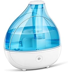 VICTSING Humidificateur d'air Ultrasonique À Vaporisation Froide 1.7L Vaporisateur d'eau Brumisateur Super Silencieux Veuilleuse de Nuit Arrêt Automatique pour Chambre, Maison, Bureau, Bébé, etc