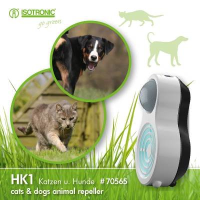 Preisvergleich Produktbild ISOTRONIC Tiervertreiber mit Bewegungsmelder gegen Katzen Hunde Hundeschreck Ultraschall Katzenschreck für draußen batteriebetrieben mobil einsetzbar Ultraschallabwehr Katzenabwehr im Garten Auto Katzenvertreiber wetterfest Hunde und Katzenschreck Katz...