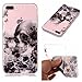 Produktbild iPhone 7 Plus 5,5" Hülle, Edaroo TPU Silikon Schutz Handy Hülle Handytasche HandyHülle Etui Schale Klar Clear Transparent mit süßes bunt Motiv Schutzhülle Case Cover Silikon Hülle für Apple iPhone 7 Plus 5,5 zoll - Schwarzer Blumen Schädel Totenkopf