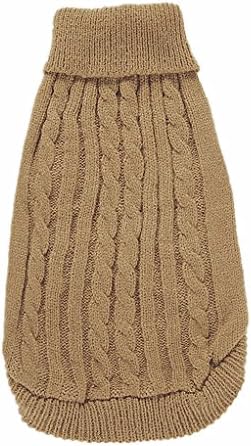 zhiheng Cute Pet Puppy Cat Dog Warm Jumper Sweater Knitwear Coat Apparel Vest Clothes for Small Medium Breeds Autumn Winter(M,Light Brown)