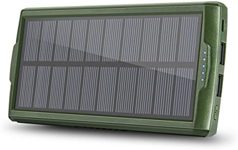 Solar Charger, VivoStar 20000mAh Portable Power Bank External Backup Battery Pack Dual Output USB(2.1A) Solar Panel Charger with LED Light for iPhone, Samsung Galaxy, iPad, GoPro Camera, GPS and More (Green)