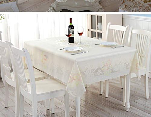 JCRNJSB® Round Table Cloth Rectangular Table Cloth Table Cloth   PVC Waterproof Oil-proof Plastic No-clean Round Tablecloth Long Table Mat Washable and easy to care