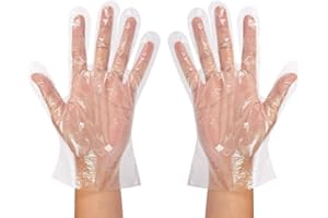 H HANSEL HOME Gants jetables en plastique transparent, protection contre les virus, gants pour cuisiner au barbecue, pour la maison, salle de bain, gants hygiéniques pour le nettoyage de la cuisine (100 PCS)
