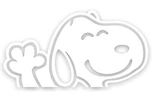 ‎TRADERCAT tradercat Autoaufkleber Snoopy weiß Winken, 12,7 cm breit, Deko für Auto, Fenster, Autofenster, aus Folie, Aufkleber für glatte Oberflächen
