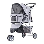 PawHut-Passeggino-per-Cani-Carrello-per-Animali-Domestici-Carrello-Carrozzina-Grigio-75-x-45-x-97cm