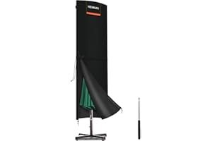 HEIMUNI Housse de Protection pour Parasol de Ø2-4,5m Grande Housse de Parasol Déporté Housse Parasol 3m Tissu Oxford 420D Imperméable Bache Parasol Extérieur Coupe-Vent, 250x64/64cm