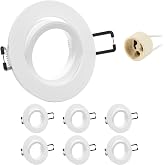 Doughelec Recessed Spotlight Frame GU10 Aluminium White Swivel Downlight LED Recessed Ceiling Porthole with GU10 68 mm Lampho