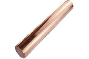 BAIWANLIN T2 Rame Barra Puro Tonda Asta Rotonda Rod Tondino Solido Sticks Stock Cu per elettrolitico Fresatura Saldatura Length:200mm/7.9inch,10mm*200mm