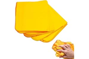 MNVD Yellow Dusters Cotton Cleaning Cloth Heavy Duty Polishing Cloth Dusting Towel Multi-Purpose Duster Cloth Washable Reusable Car Duster For Dusting Polishing Cleaning Kitchen Essentials (4pcs)