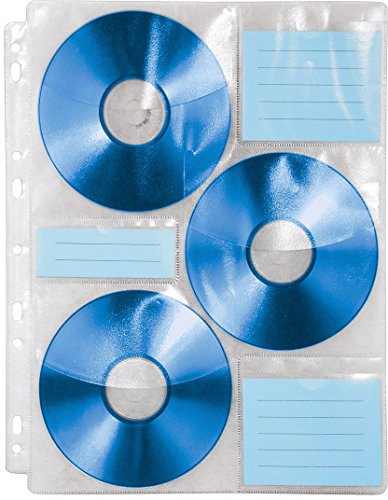 Hama CD-/DVD-/Blu-ray Hüllen mit 60 Indexkarten zum Beschriften (Archivierung, 10 Hüllen für je 6 CDs/DVDs/Blu-rays, geeignet für DIN A4 Ordner) transparent - 3