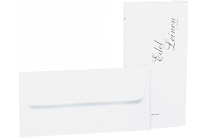 ‎RÖSSLER PAPIER Rössler Papier 2032705002 - Edel Leinen - Briefumschlagpack DIN lang, mit Seidenfutter, 20 Stück, weiß