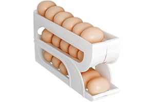 Ruwshuuk Dispenser automatico per uova | Portauova automatico a 3 livelli | Contenitore organizer per uova, porta uova, salvaspazio da cucina per armadio frigorifero