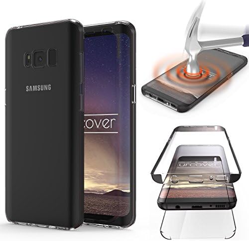 Urcover Galaxy S8 Plus Case, crystal clear full-body Cover 360 degree slim Touch Case front and back protection Samsung Galaxy S8 Plus Cover - Black, supports Qi charging